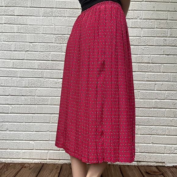 Leslie Fay Vintage 90's Red Maxi Skirt - Picture 2 of 3